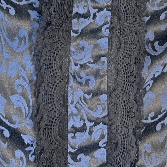 Lane Bryant SZ26 Brocade Vintage Black Print corset top Whimsigoth  Dark Romance - Picture 7 of 10
